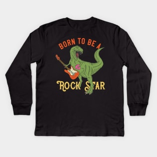 Dinossaur rock star Kids Long Sleeve T-Shirt